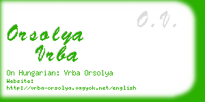 orsolya vrba business card